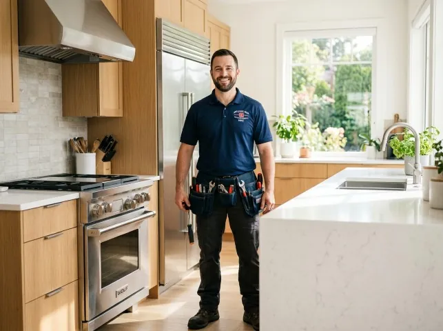 Appliance Repair Hero technician in a Aliso Viejo, CA kitchen after an appliance repair